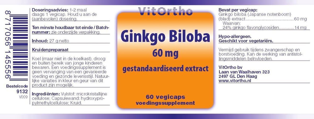 Vitortho Ginkgo Biloba Extract 60mg