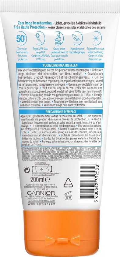 Garnier Ambre Solaire Kids Sensitive Zonnemelk SPF 50