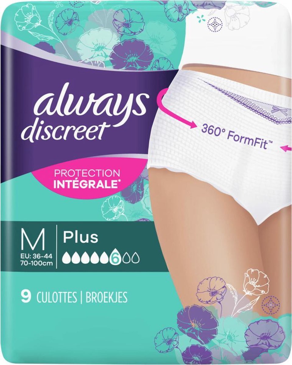Always Discreet Plus Maandverband Pant Maat M 9stuks