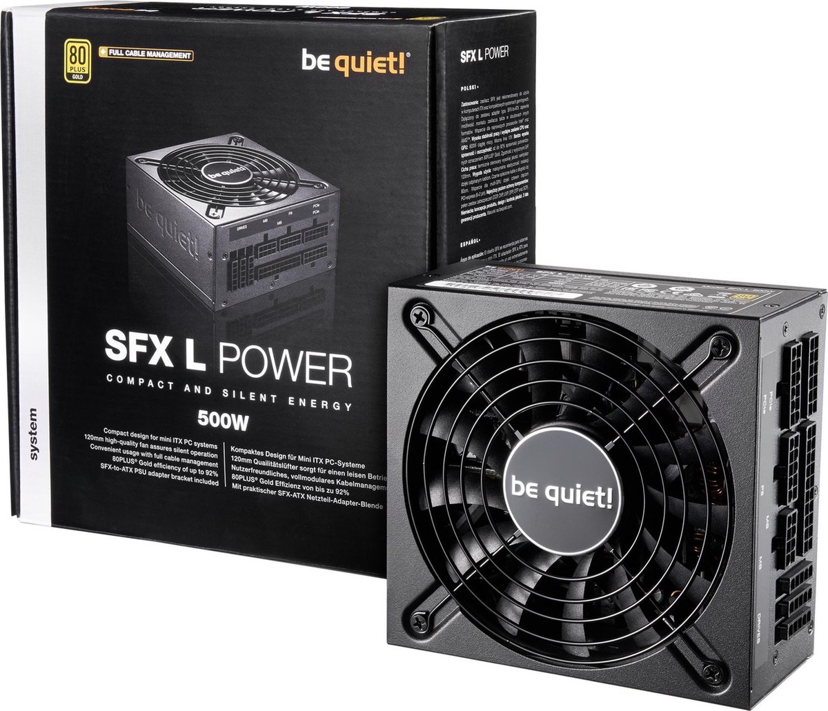 be quiet! SFX L Power power supply unit 500 W - Zwart