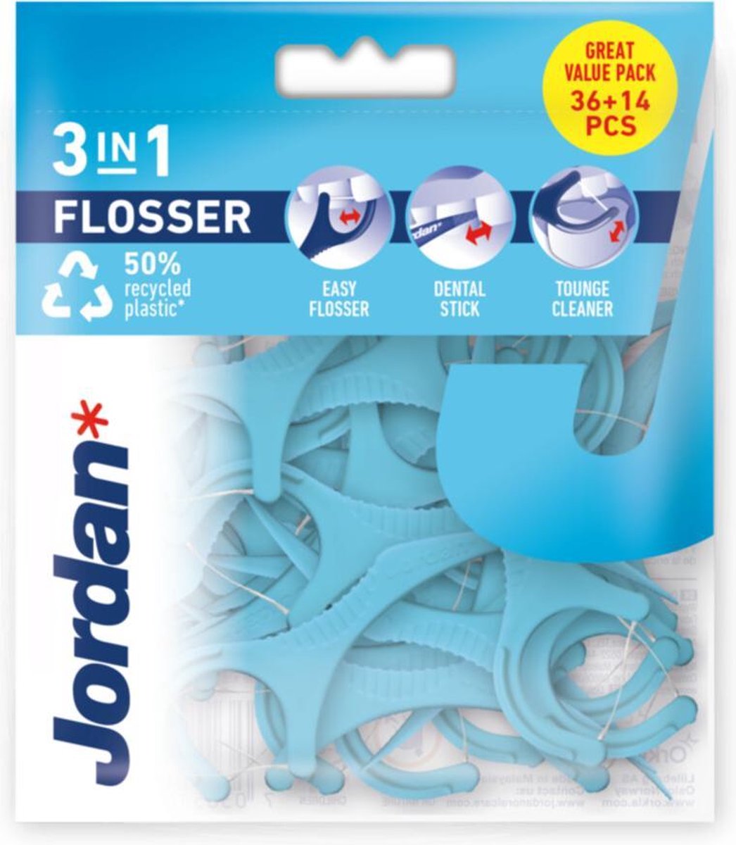 Jordan Flosser 3 In 1 Flosdraad 36 Stuks