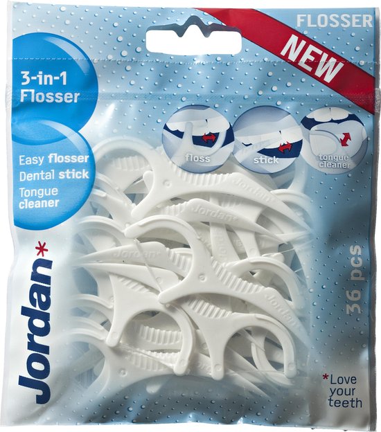 Jordan Flosser 3 In 1 Flosdraad 36 Stuks