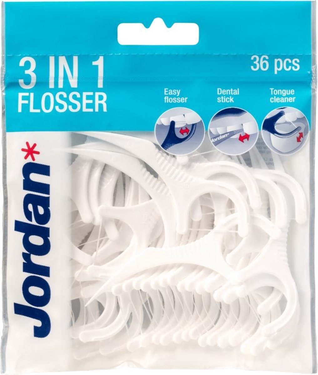 Jordan Flosser 3 In 1 Flosdraad 36 Stuks
