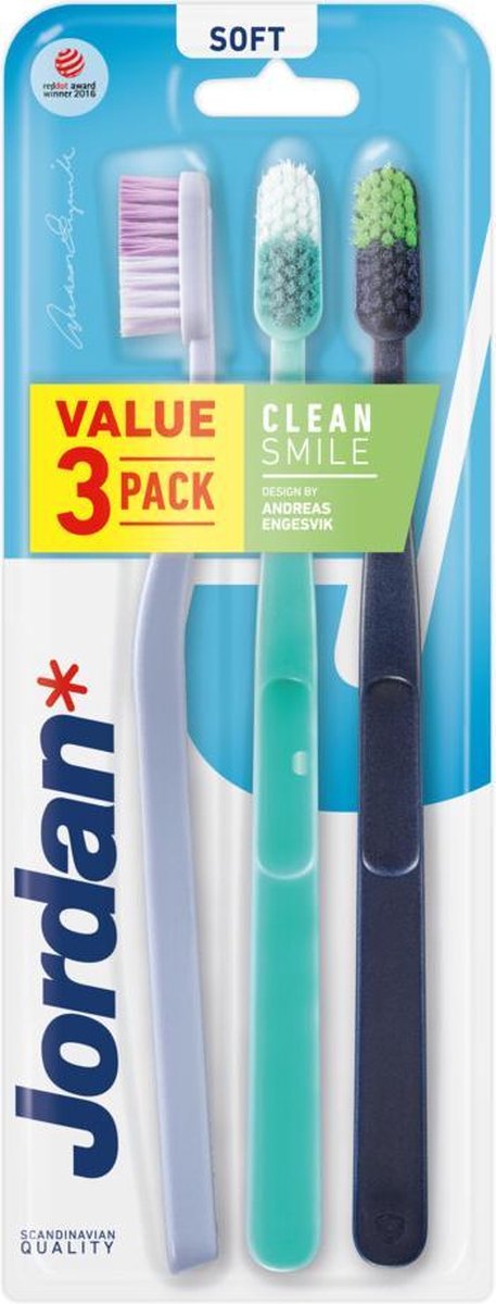Jordan Tandenborstel Clean Smile Soft 3 Pack 3stuks