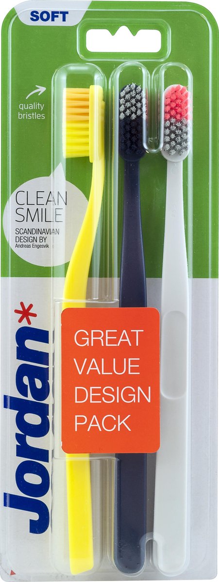 Jordan Tandenborstel Clean Smile Soft 3 Pack 3stuks