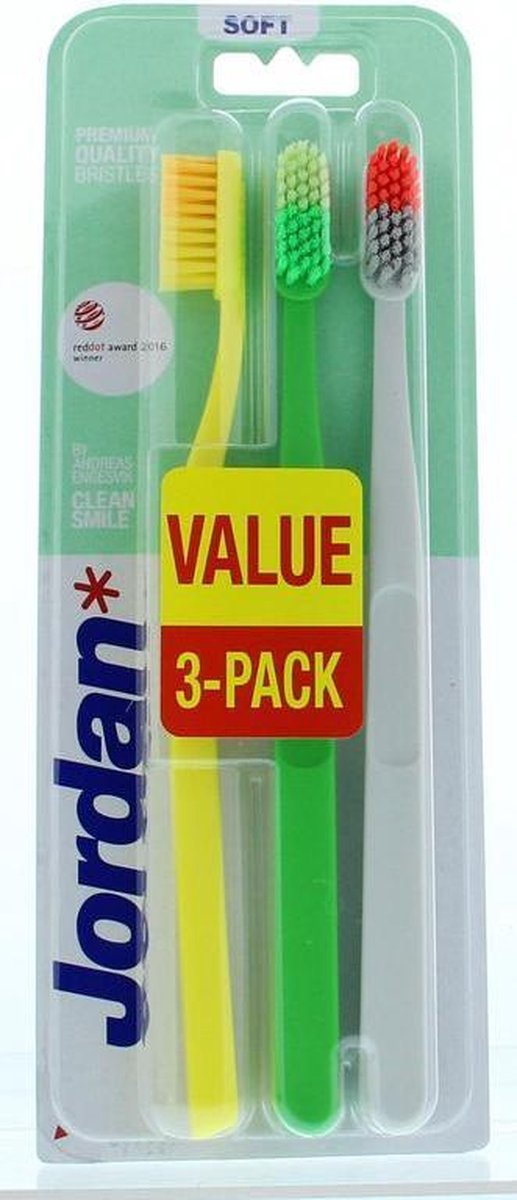 Jordan Tandenborstel Clean Smile Soft 3 Pack 3stuks
