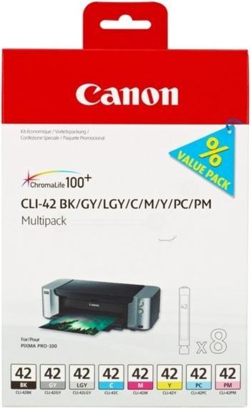 Canon CLI-42 - Inktcartridge / Zwart / Cyaan / Magenta / Foto Magenta / Foto Cyaan // Licht - Grijs