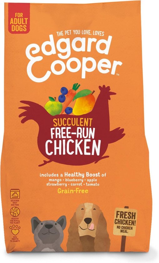 Edgard&Cooper Free-Run Chicken Adult Kip&Mango&Bessen - Hondenvoer - 2.5 kg
