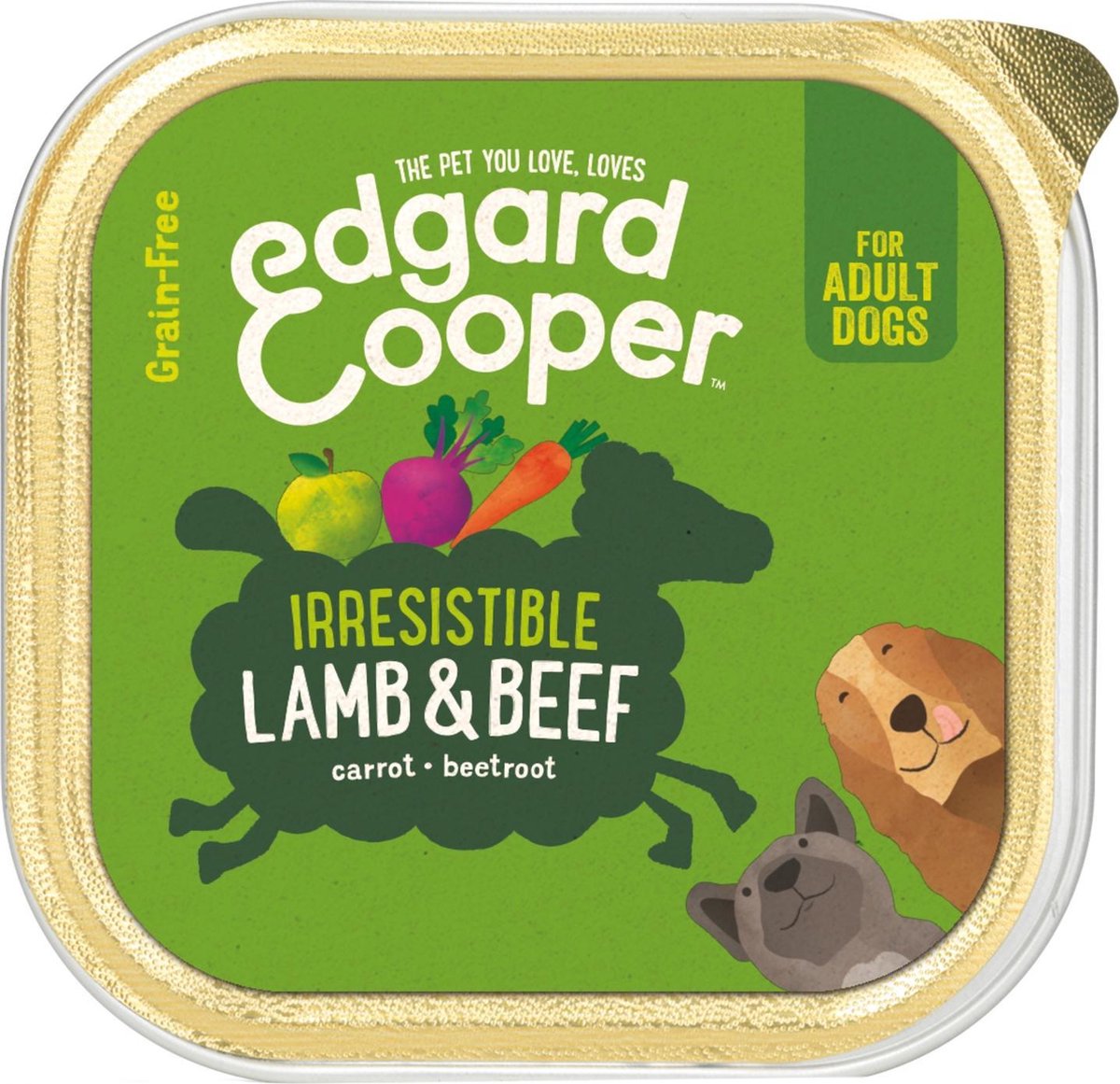 Edgard&Cooper Kuipje Lamb Beef Adult - Hondenvoer - Lam Rund Wortel 150 g Graanvrij