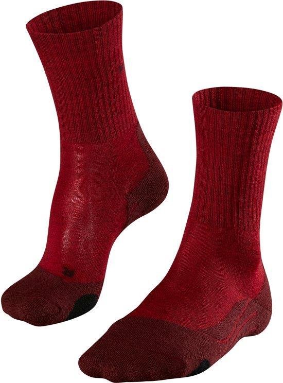 Falke TK2 Wool Sok Dames Donkerrood/Middengrijs