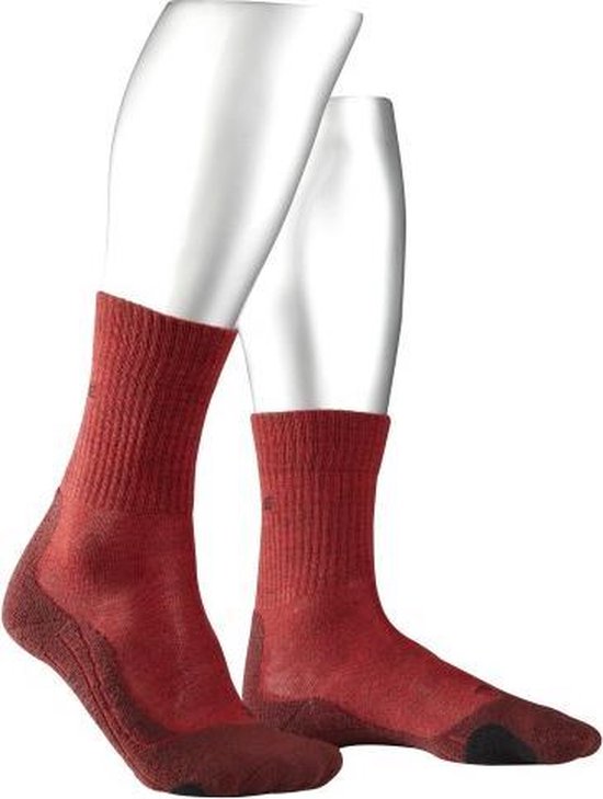 Falke TK2 Wool Sok Dames Donkerrood/Middengrijs