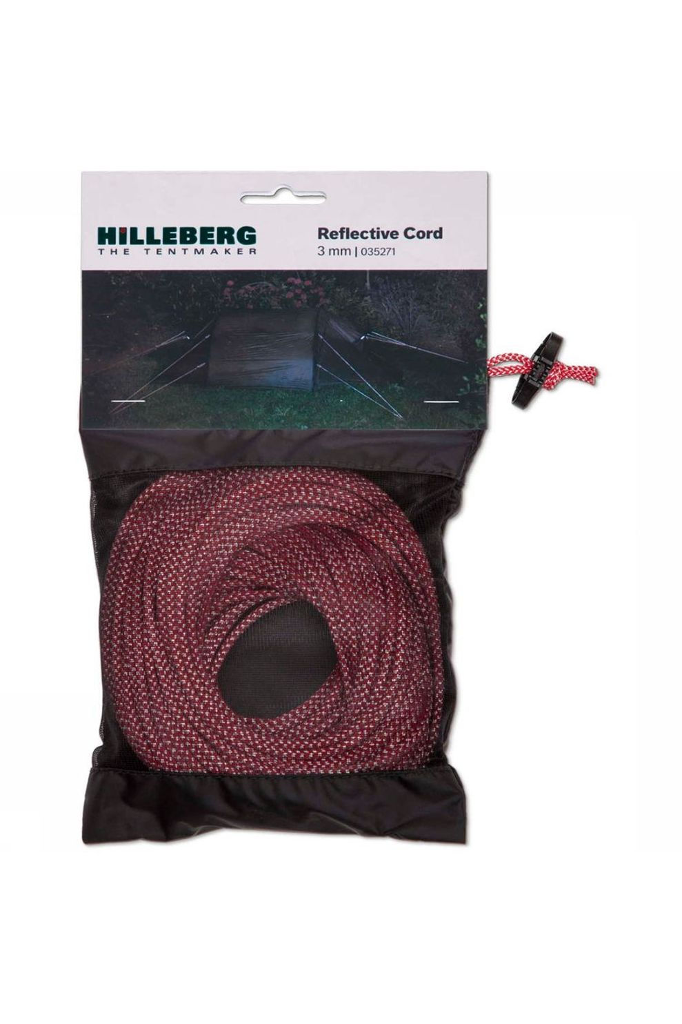 Hilleberg Reflective Cord 3 mm 25 m Scheerlijnen Rood/ - Wit