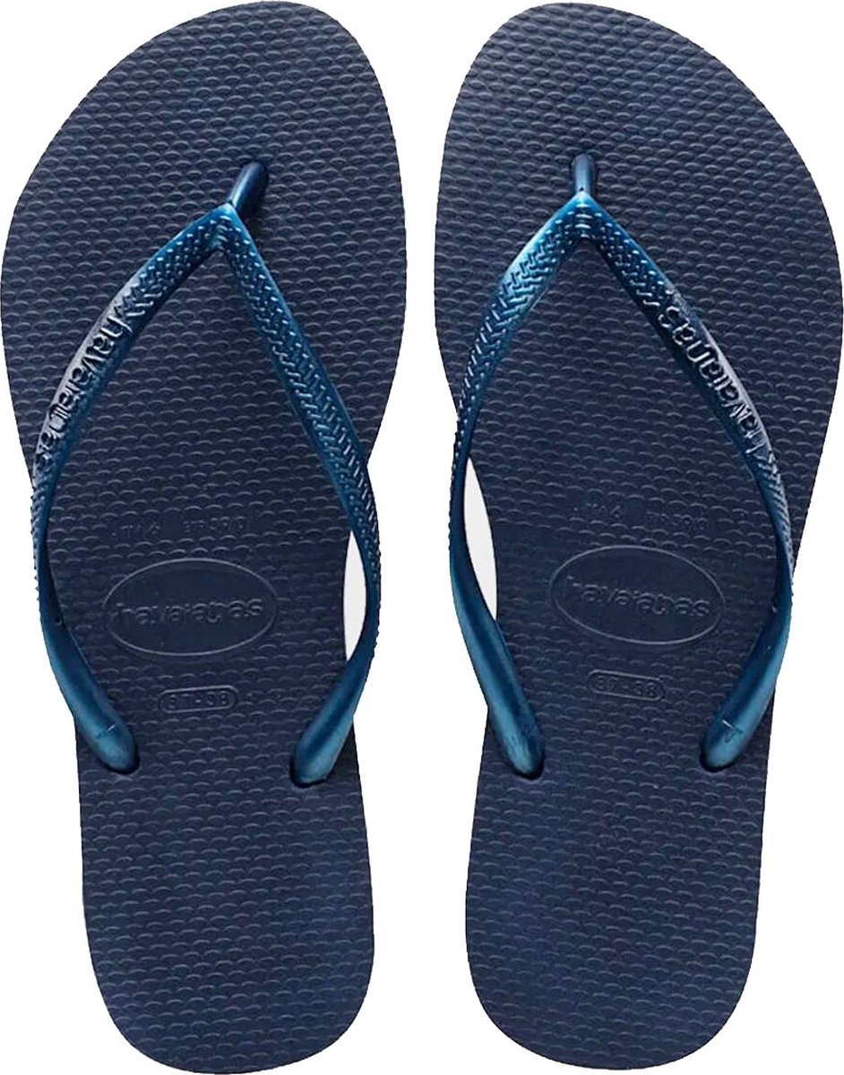 Havaianas Slippers Slim M&#233;tallic Femme by - Blauw