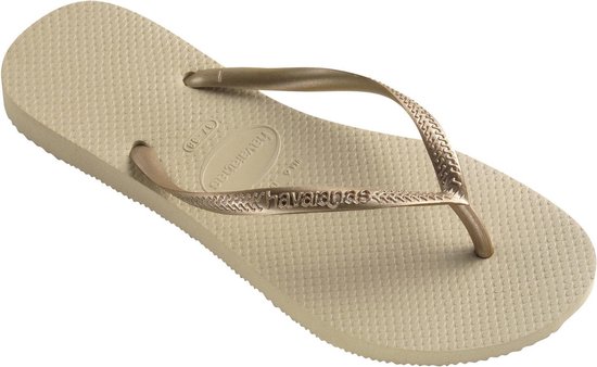 Havaianas Slippers Slim M&#233;tallic Femme by - Beige