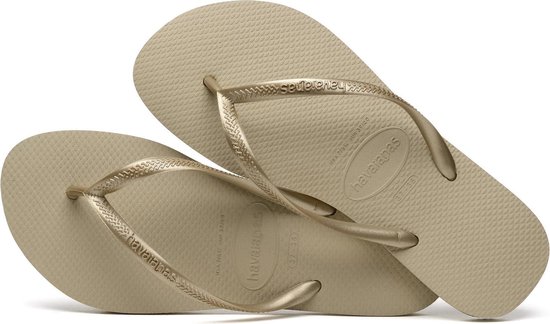 Havaianas Slippers Slim M&#233;tallic Femme by - Beige