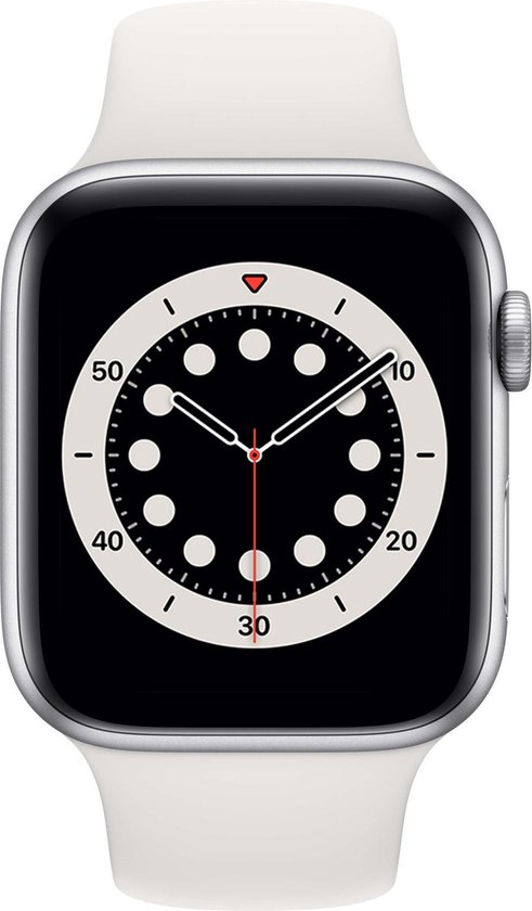 Apple Watch Series 6 40mm Zilver Aluminiumte Sportband - Wit