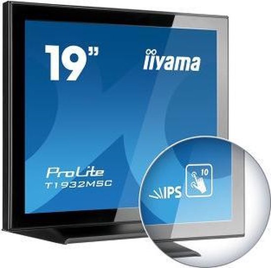 iiyama ProLite T1932MSC-B5AG touch screen-monitor 48,3 cm (19'') 1280 x 1024 Pixels Multi-touch Tafelblad - Zwart