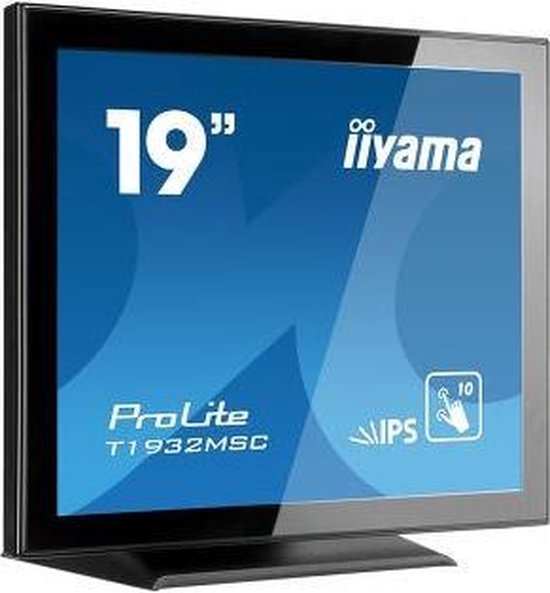 iiyama ProLite T1932MSC-B5AG touch screen-monitor 48,3 cm (19'') 1280 x 1024 Pixels Multi-touch Tafelblad - Zwart