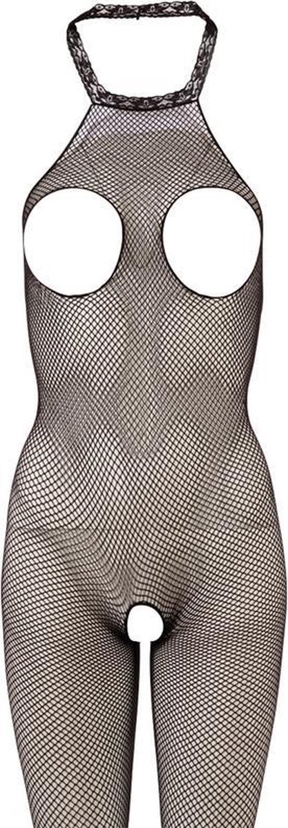 Mandy mystery Line Borsten en kruis vrije Catsuit S-L - Zwart