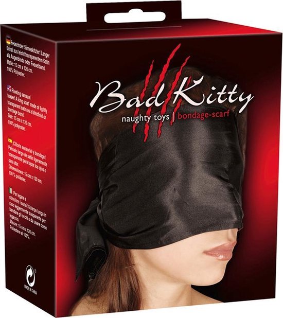 Bad Kitty Satijnen Sjaal - Zwart