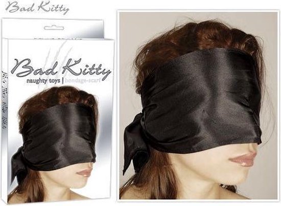 Bad Kitty Satijnen Sjaal - Zwart