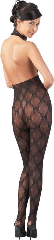 Mandy mystery Line Borsten en kruis vrije Catsuit XL-XXL - Zwart