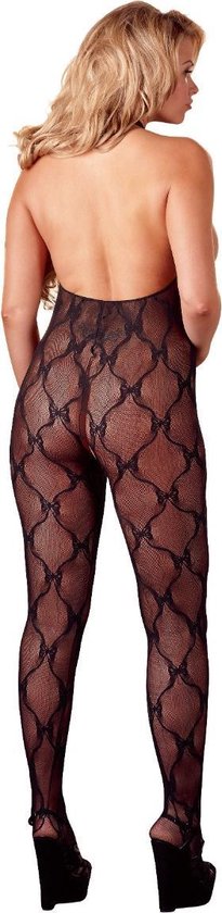 Mandy mystery Line Borsten en kruis vrije Catsuit XL-XXL - Zwart