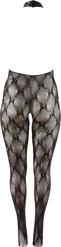 Mandy mystery Line Borsten en kruis vrije Catsuit XL-XXL - Zwart