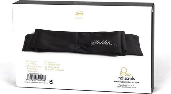 Bijoux Indiscrets Satijnen Blinddoek Shhh - Zwart