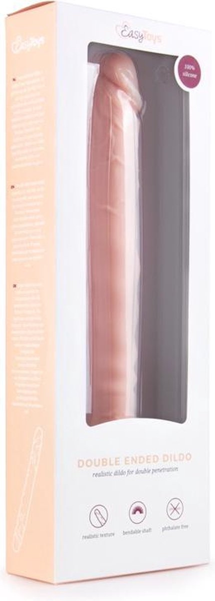 Huidkleurige dubbele dildo - Beige