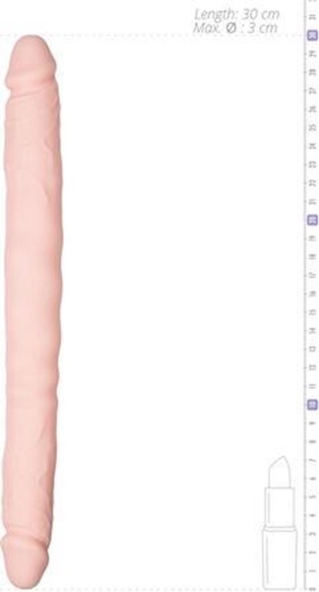 Huidkleurige dubbele dildo - Beige