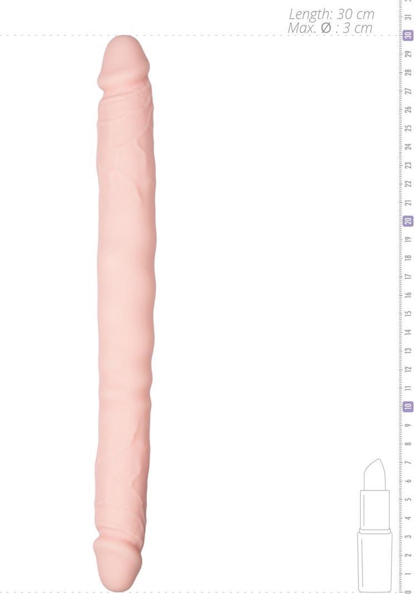 Huidkleurige dubbele dildo - Beige