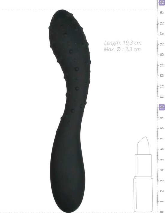 e dildo met noppen - Zwart