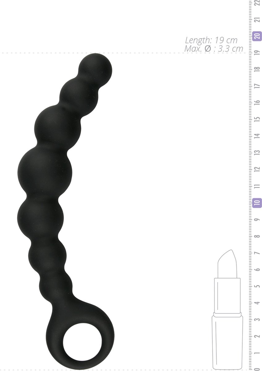 Eros e anale plug met kralen - Zwart