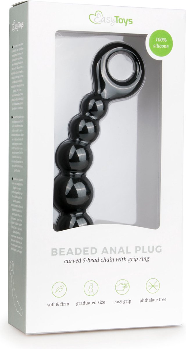 Eros e anale plug met kralen - Zwart