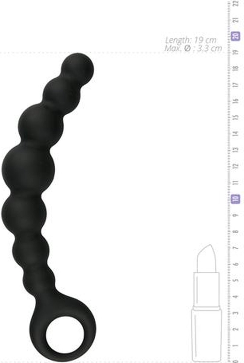 Eros e anale plug met kralen - Zwart