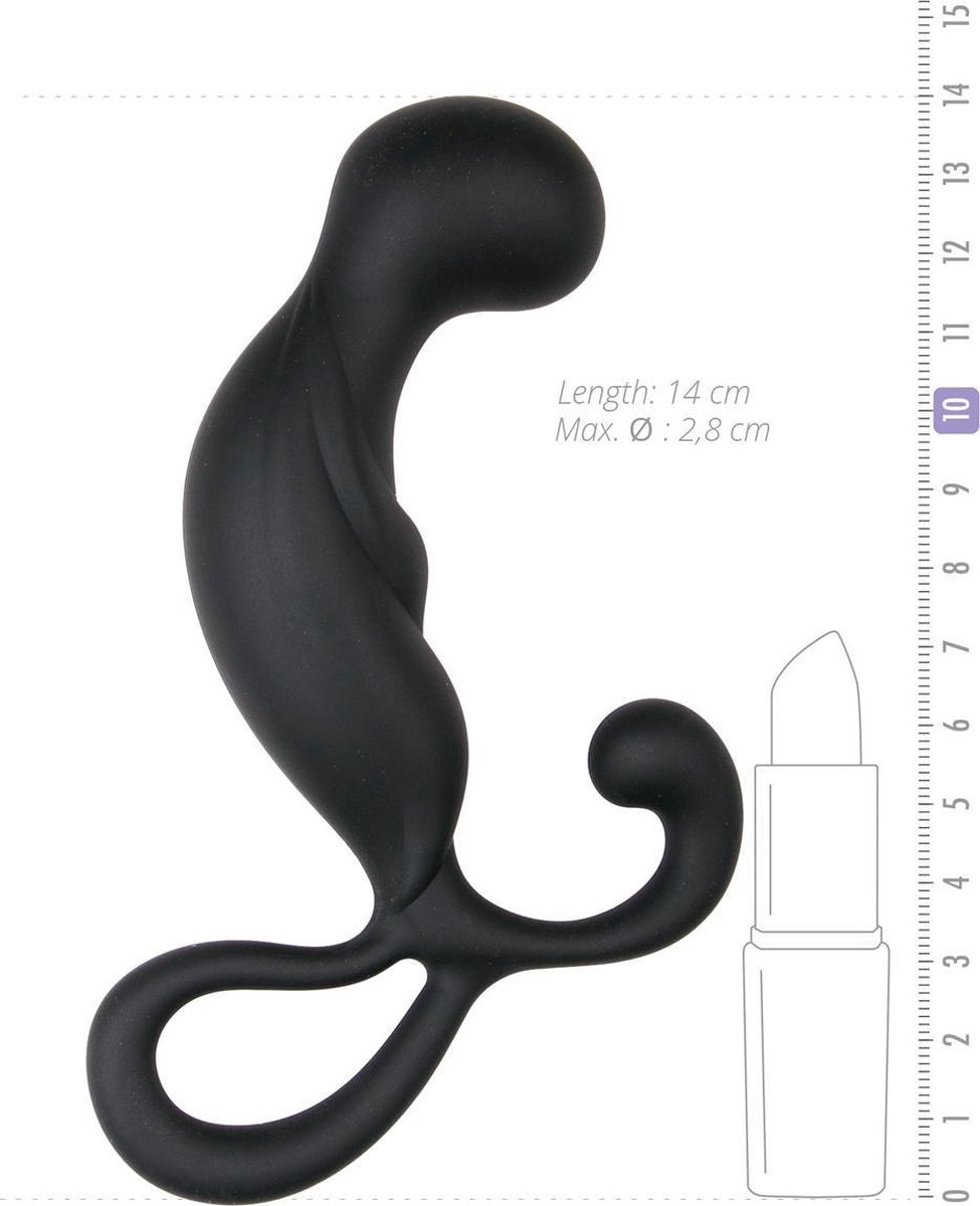 Gebogen prostaat dildo met handvat - Zwart