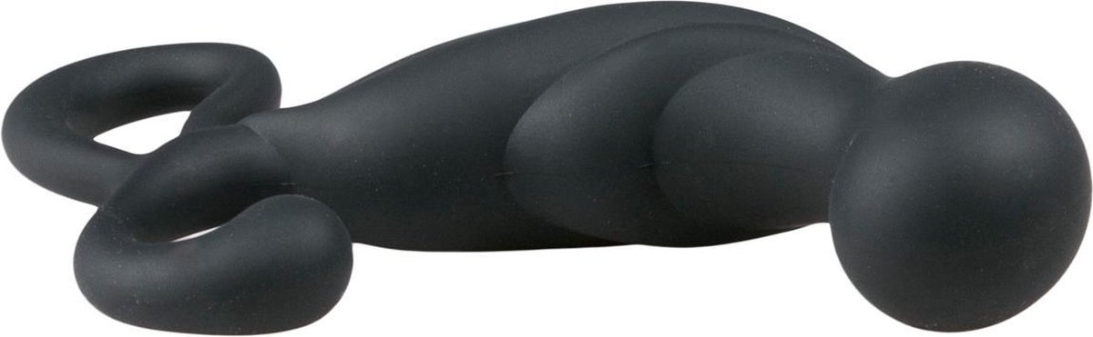 Gebogen prostaat dildo met handvat - Zwart
