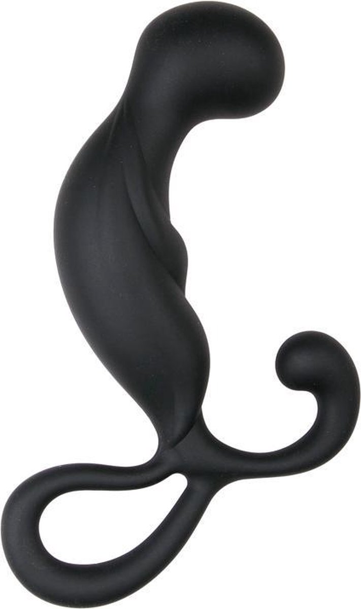 Gebogen prostaat dildo met handvat - Zwart