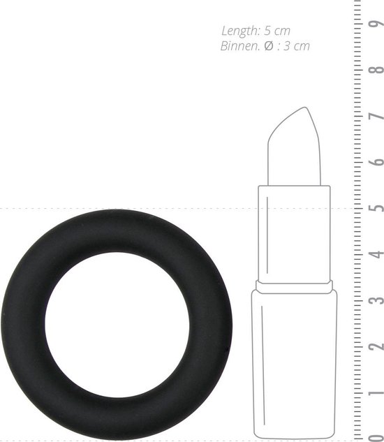e siliconen cockring small - Zwart