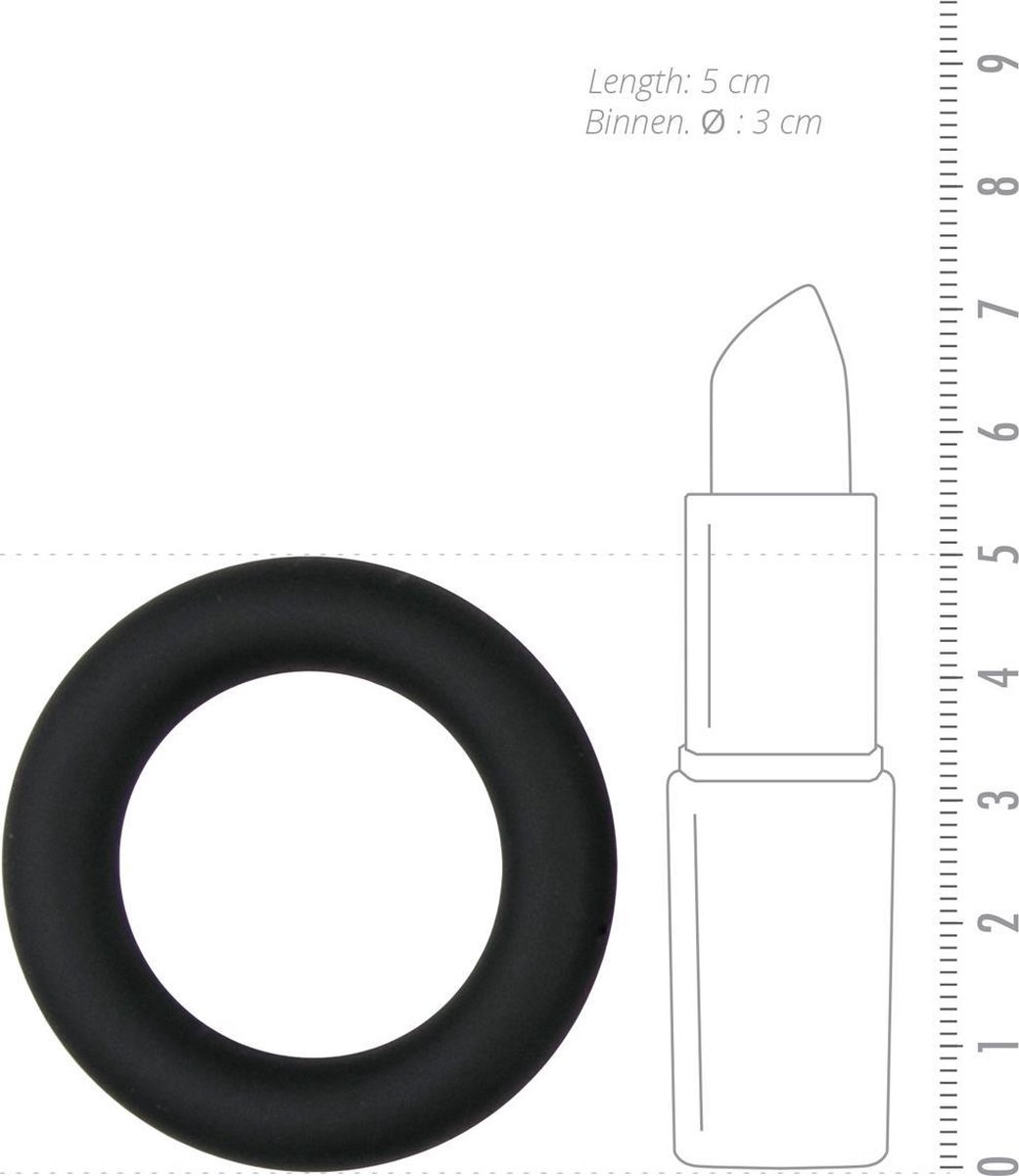 e siliconen cockring small - Zwart