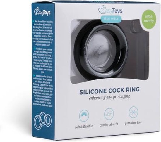 e siliconen cockring small - Zwart