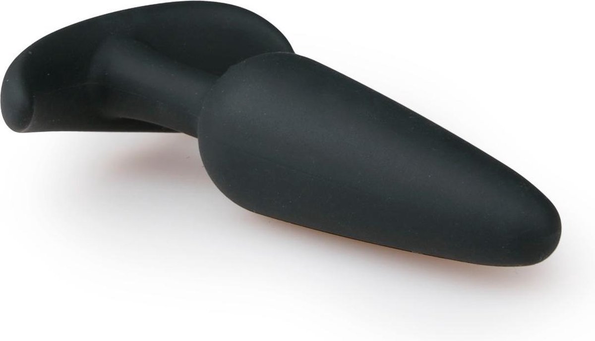 e medium buttplug met handvat - Zwart