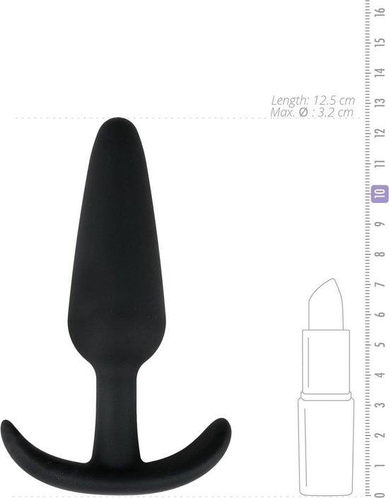 e grote buttplug met handvat - Zwart