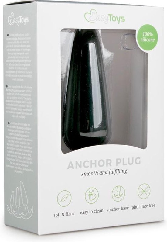 e grote buttplug met handvat - Zwart