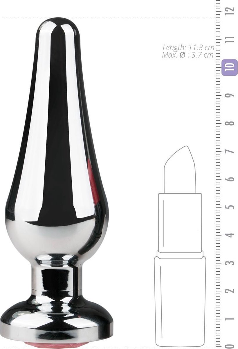 Buttplug met diamant - Zilver/ - Roze