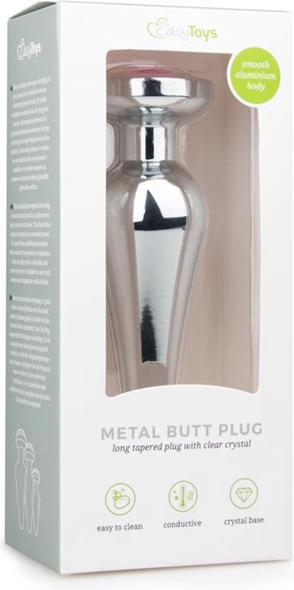 Buttplug met diamant - Zilver/ - Roze