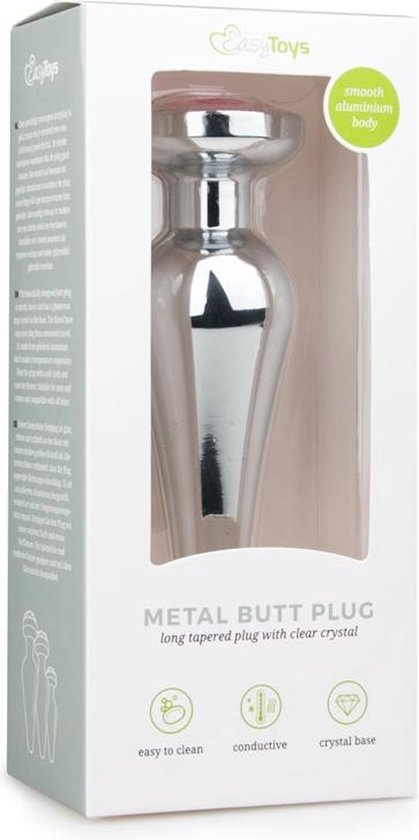 Buttplug met diamant - Zilver/ - Roze