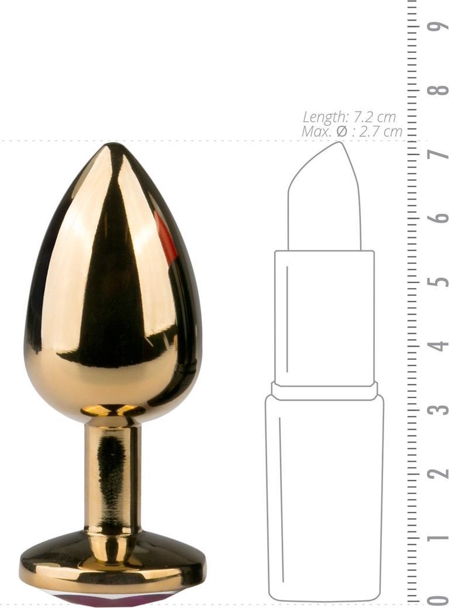 Buttplug met ronde steen/ - Goud