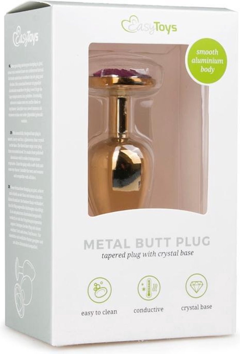 Buttplug met ronde steen/ - Goud